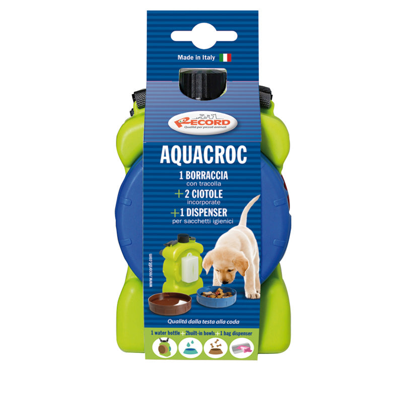 Aquarock borraccia multifunzione con ciotole incorporate e portasacchetti igienici