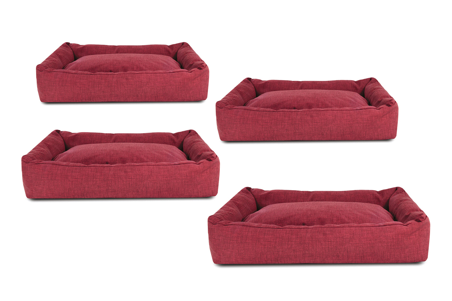 Set cuccette per cani "Mono Design" color rosso