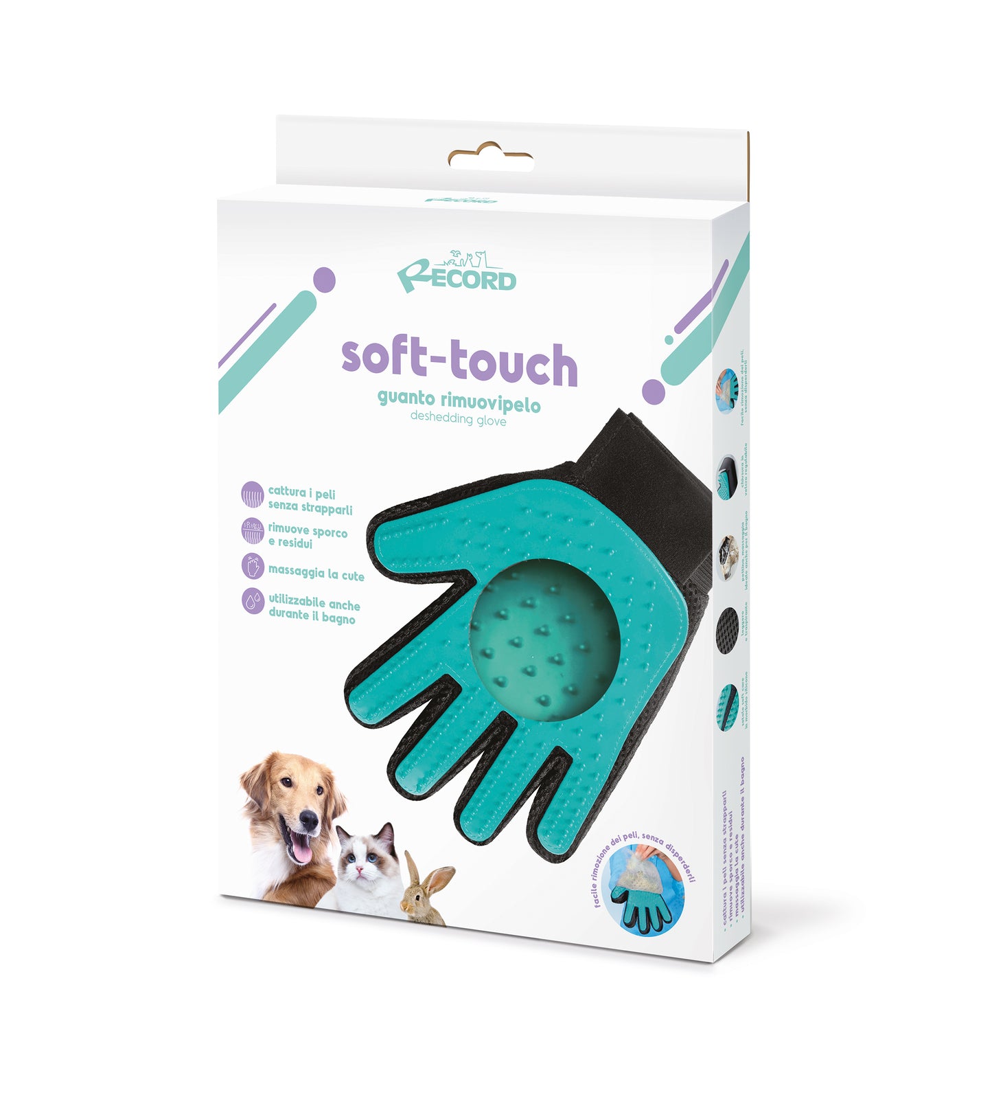 Guanto rimuovipelo soft touch per cane e gatto