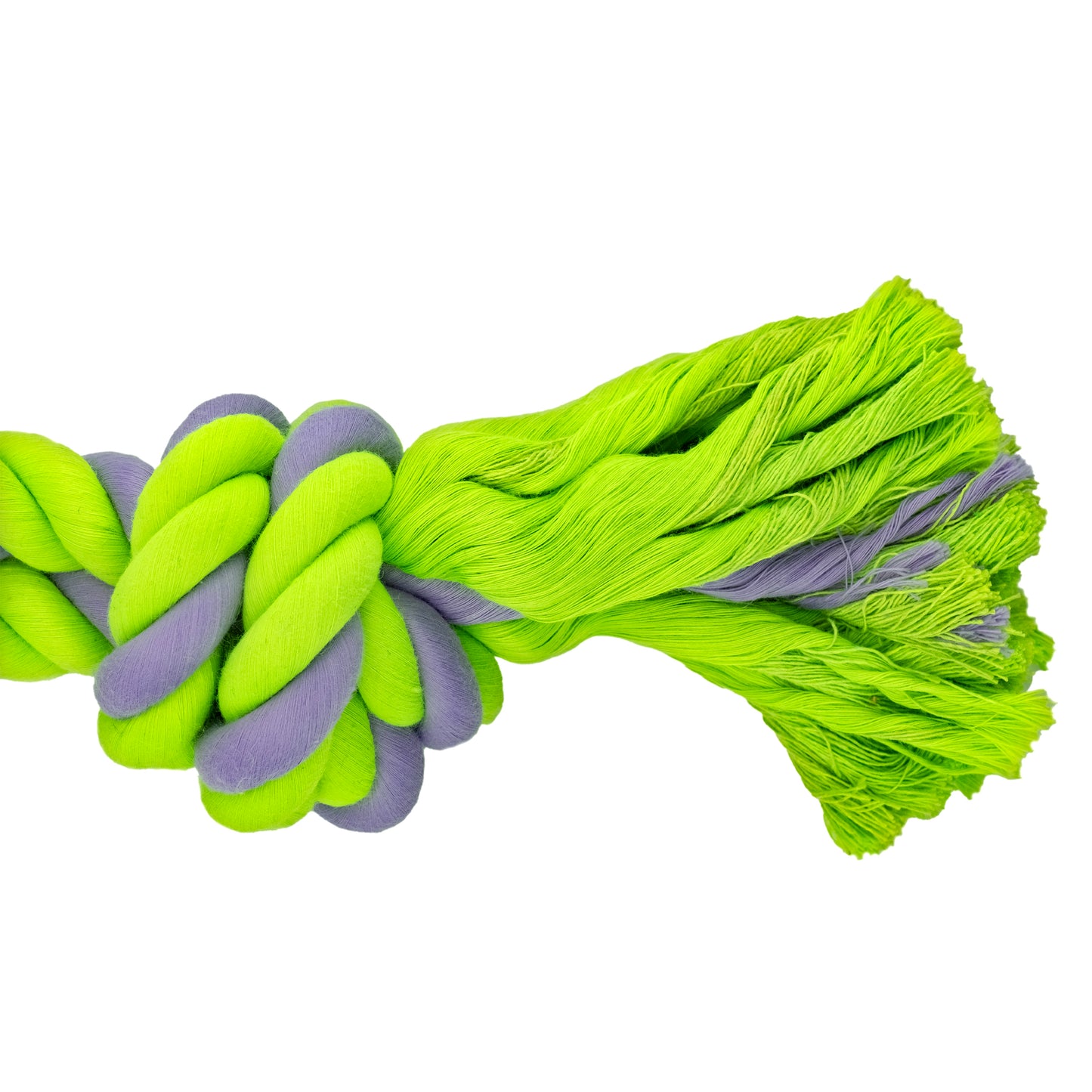 Gioco per cani morbido e resistente in cotone intrecciato con colori fluo.