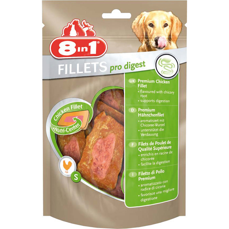 Snack premium a base di filetto di pollo saporito e pro digest