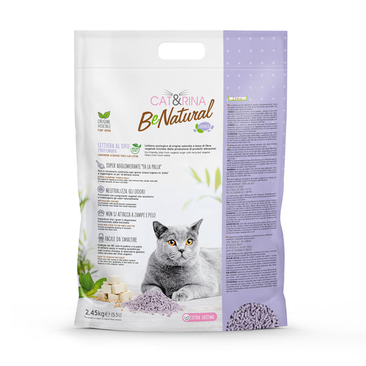 Lettiera per gatti interamente di origine vegetale