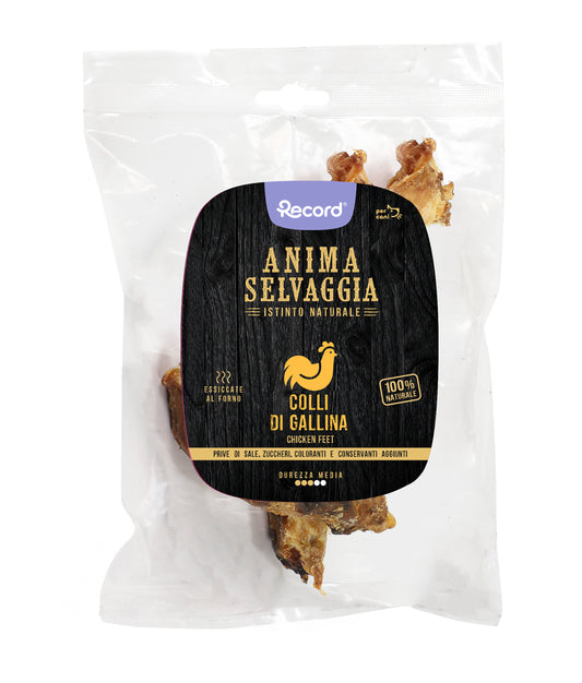 Snack da masticare per cani  100% carne naturale ottenuta con un processo di lenta essiccazione al forno, senza l’aggiunta di additivi, sale e zucchero.