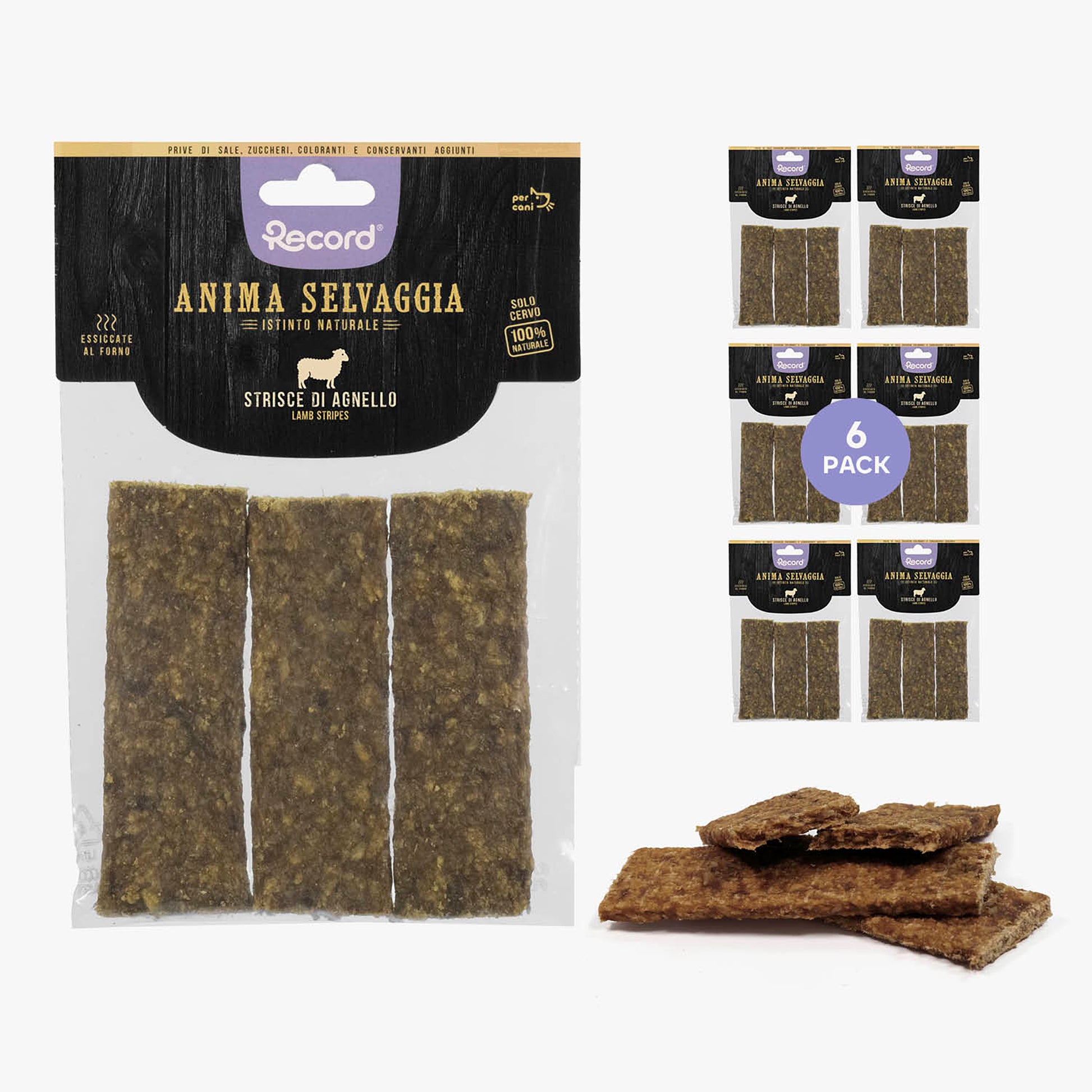 anima selvaggia snack striscie di agnello